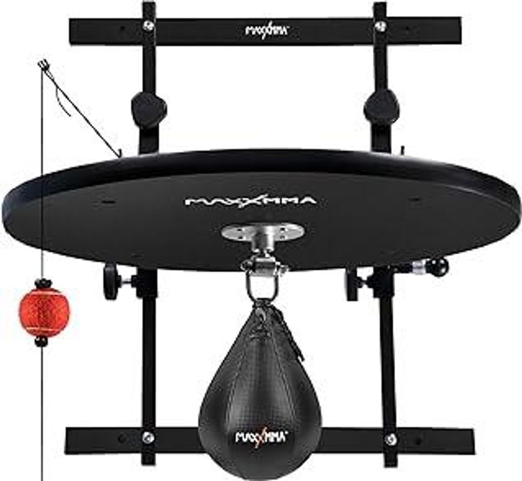 MaxxMMA Speed Bag Platform Kit für Intensives Boxtraining, zur Wandmontage, Höhenverstellbar, Stabile 24 Holzplattform, Ideal für das Heim-Fitne...