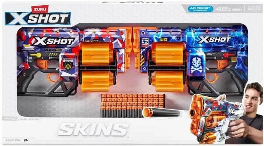 Set de 2 Blasters XSHOT Skins Dread pour Combats Extérieurs et Duo