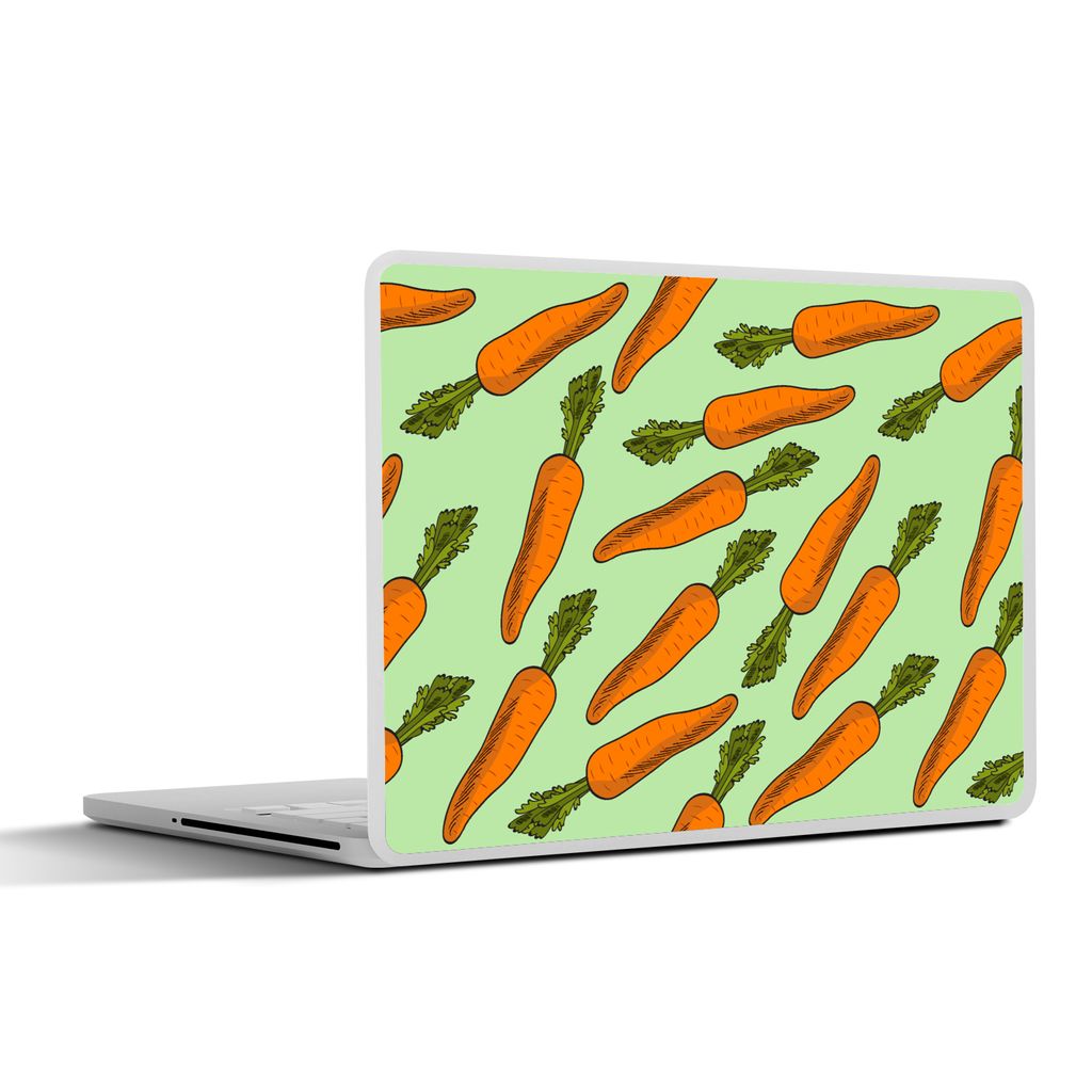 MuchoWow Laptop Aufkleber Sticker Cover Vintage - Karotte - Muster - Gemüse 31x22.5 cm - Laptop-Deko