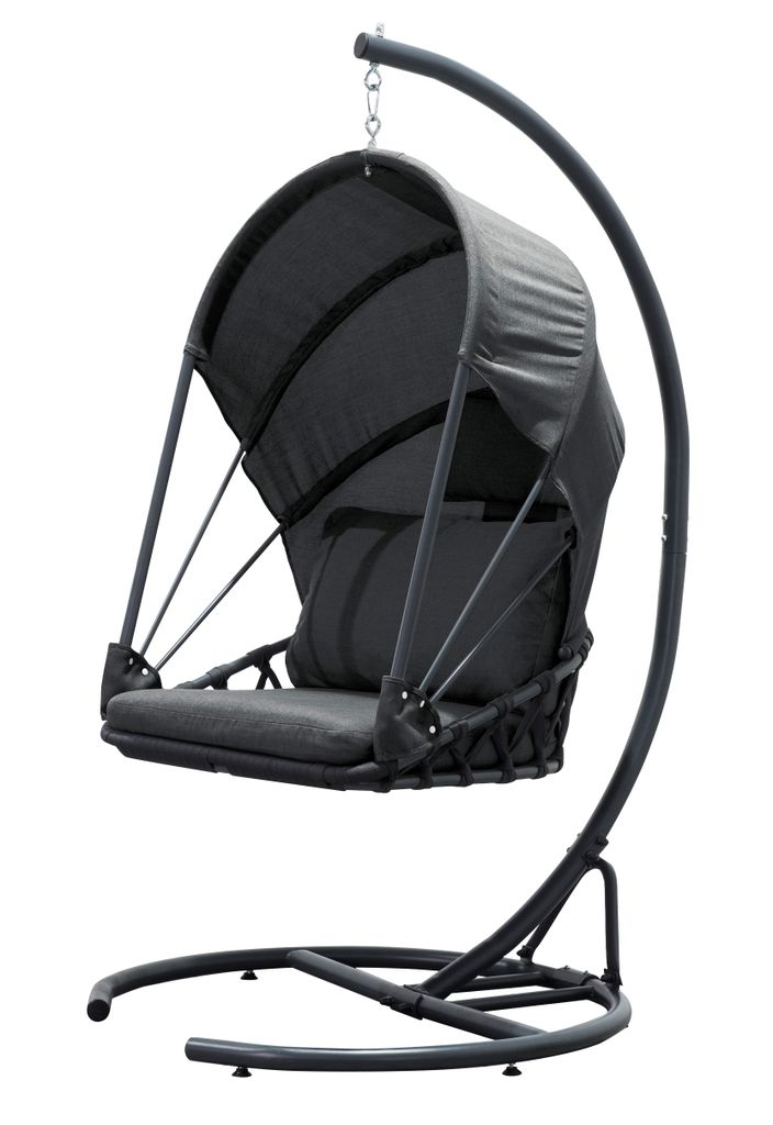 Hängesessel Garten Terrasse Balkon Outdoor Hängestuhl mit Gestell Schaukel Korb Hängekorb Wetterfest strapazierfähig Inkl stabiler Aufhängung ...