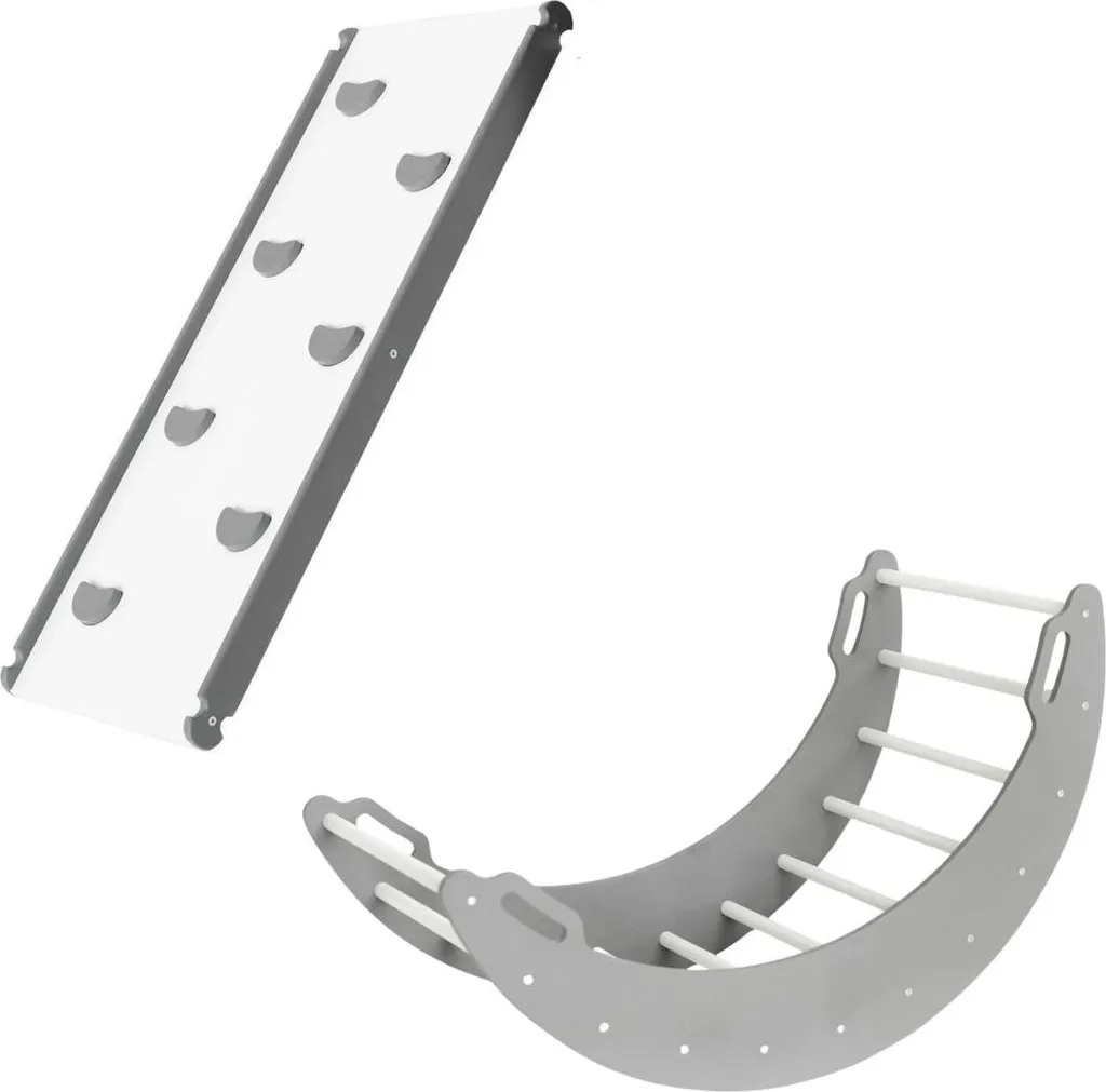 Espace de jeu modulable Moon Plus, structure en mousse blanche et grise - 5