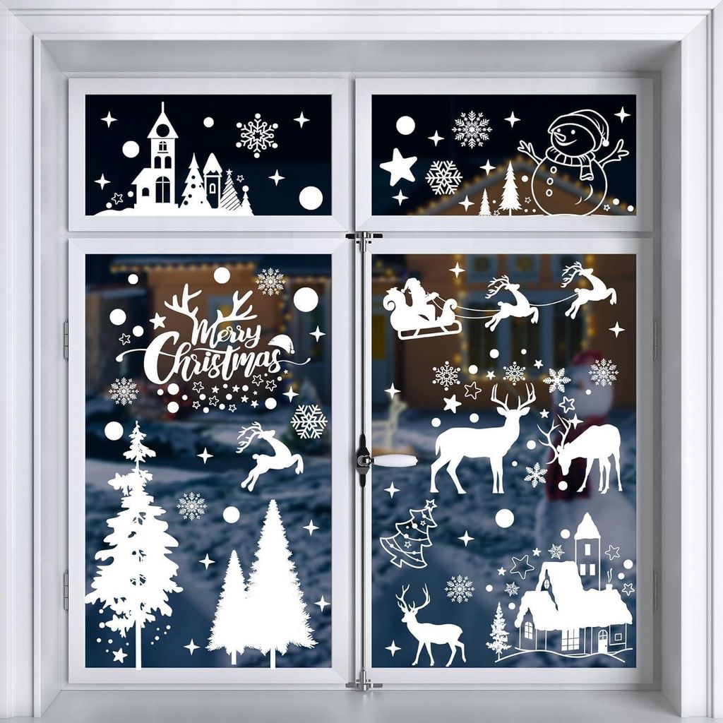 Moxled Weihnachts Fensterbilder Selbstklebend Weiß 148 Produktbild 