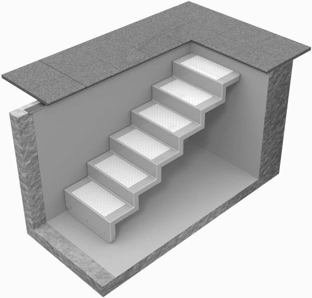 Pooltreppe Eleganz 80 I 6-stufig I Wandbefestigung - kurz I weiß