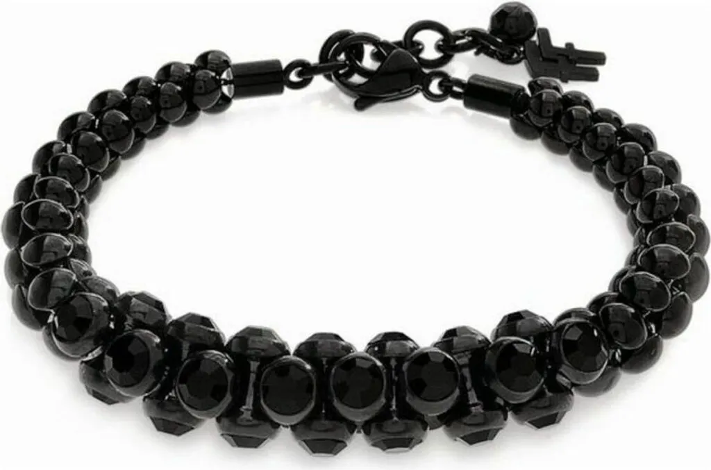 Bracelet gourmette femme Folli Follie 17 cm en acier laqué noir mat