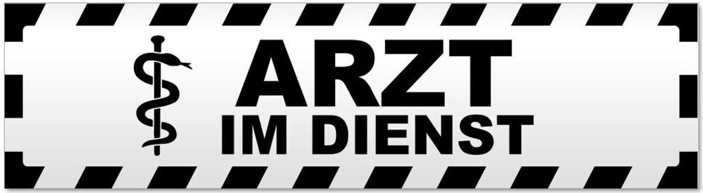 Kiwistar Arzt im Dienst Motiv 1 gestreift Magnetschild Schild magnetisch - 20cm Schwarz - Magnetfolie für Auto PKW Kfz