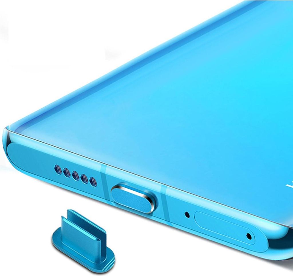 Cadorabo Schutzkappe für USB C in Blau Staub Schutz Stecker Stöpsel Staubdicht