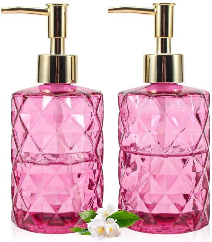 Pousse-mousse en verre transparent 350 ml avec pompe longue durée