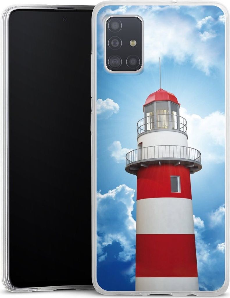 DeinDesign Slim Hülle für Samsung Galaxy A51 Silikon Case Ultra Dünn Handyhülle Himmel Leuchtturm Wolke