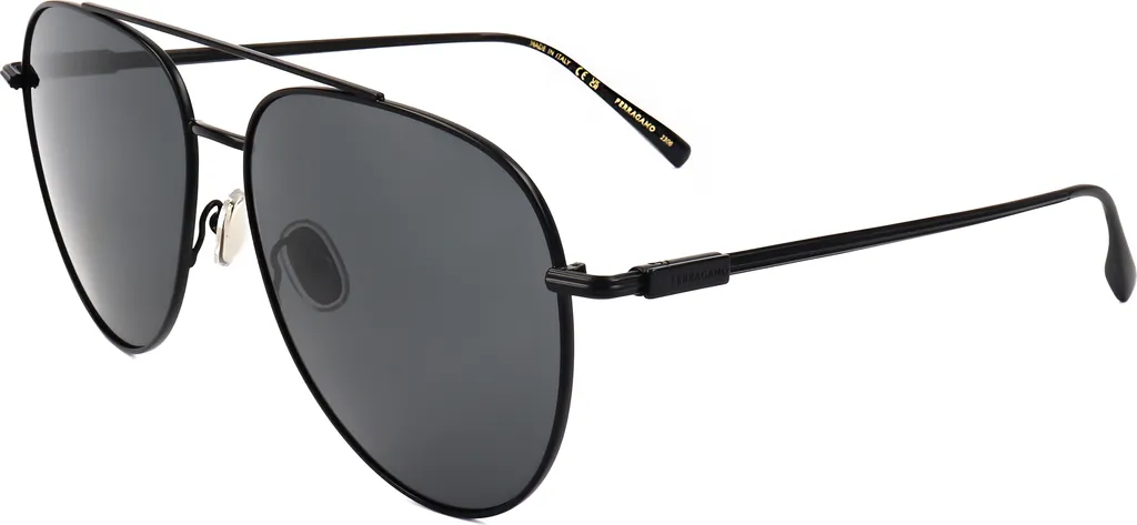 Lunettes de Soleil Ferragamo SF308S 002 Anti-Éblouissement Noir Mat 61