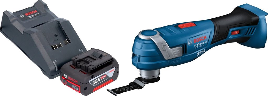 Bosch GOP 18V-34 Professional Akku Multi Cutter 18 V Starlock Plus + 1x Akku 4,0 Ah + Ladegerät