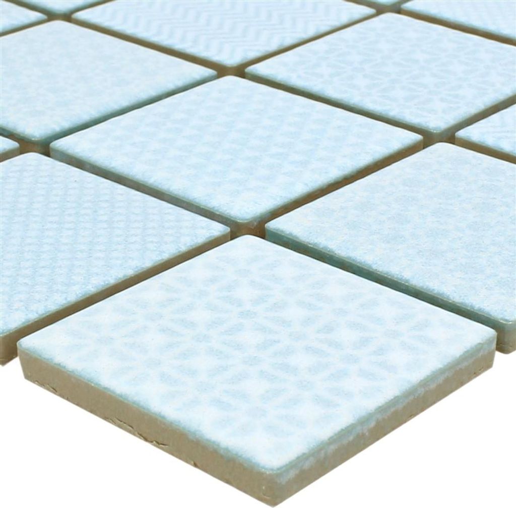Muster von Mosaikfliesen Keramik Sapporo Hellblau