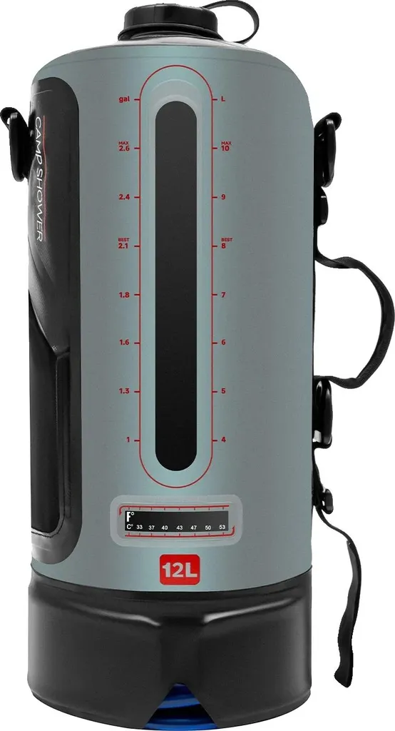 Douche de camping solaire 11L portable et compacte coloris Gris pour Bivouac