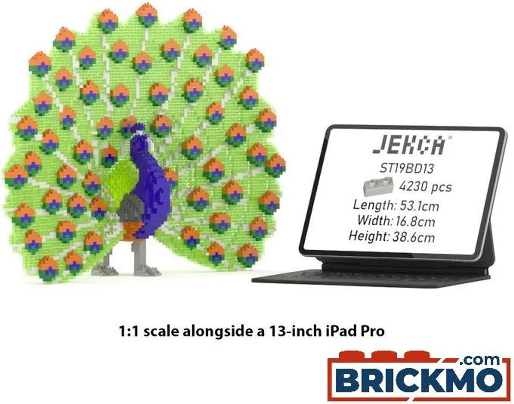 Statue Paon en Briques JEKCA ST19BD13 - Design Verrouillé Haute Qualité