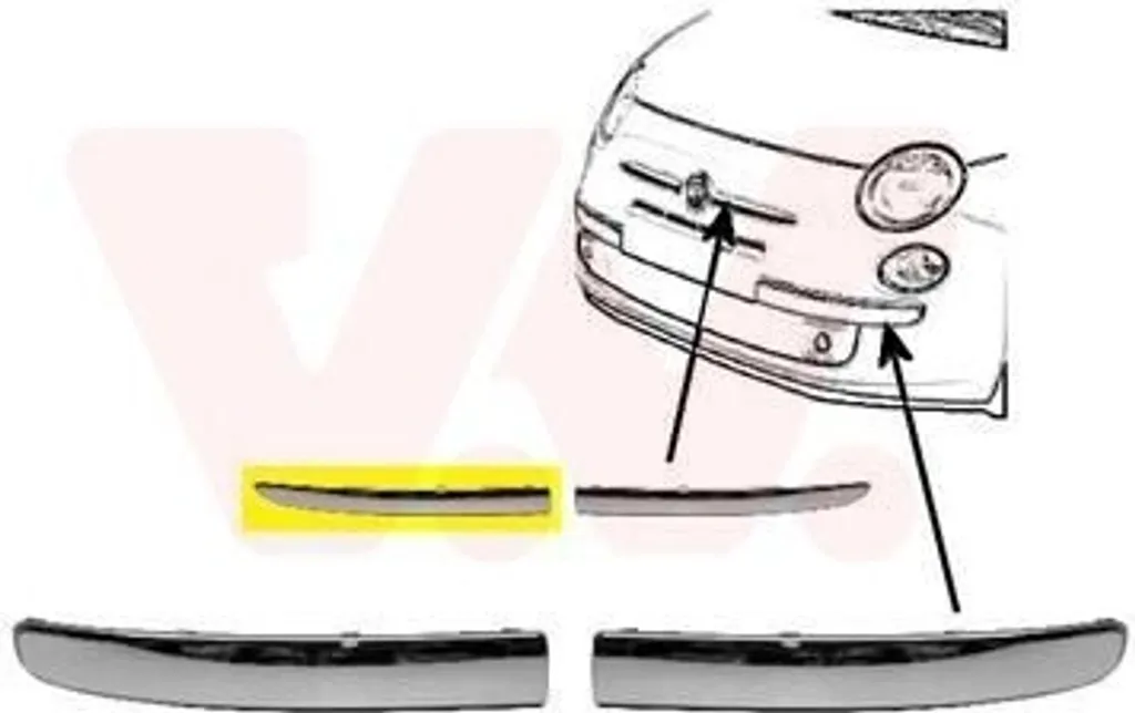 Modanatura Cromata Destra FIAT 500 C VAN WEZEL 1604584 | Alta Qualità