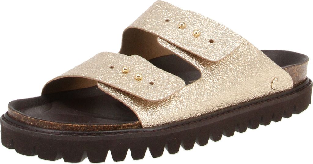 Genuins G105606 Phet Vegan - Damen Schuhe Pantoletten - Platinum, Größe:40 EU