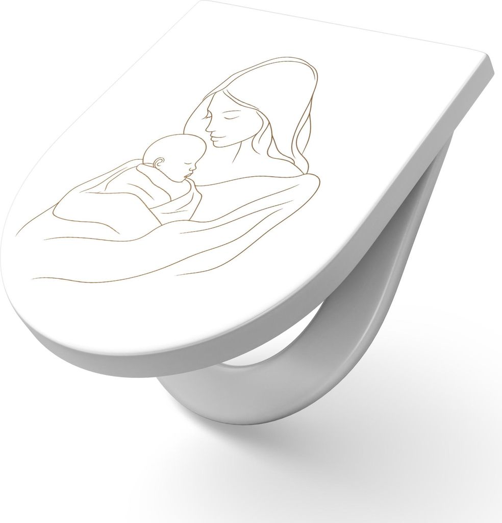 DEQORI WC-Sitz Duroplast 36,4x45,4 cm 'Im Herzen gehalten' Toilettensitz WC-Brille Design