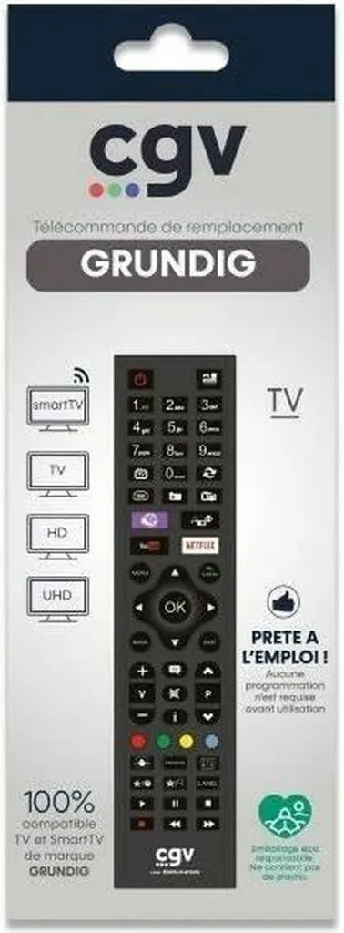 Télécommande Universelle CGV FIDELIO Noire - Pilotage TV et Décodeur