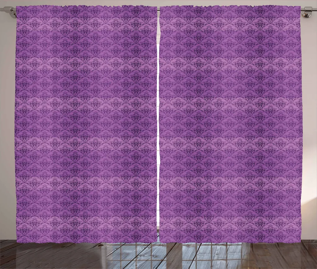 Tenda Damasco Rococò Viola ABAKUHAUS 280x245cm | Arredo Camera Letto