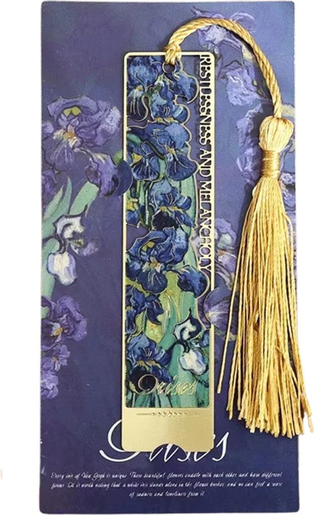 Segnalibro elegante ciondolo a frangia in metallo con fiori Immagine del prodotto 
