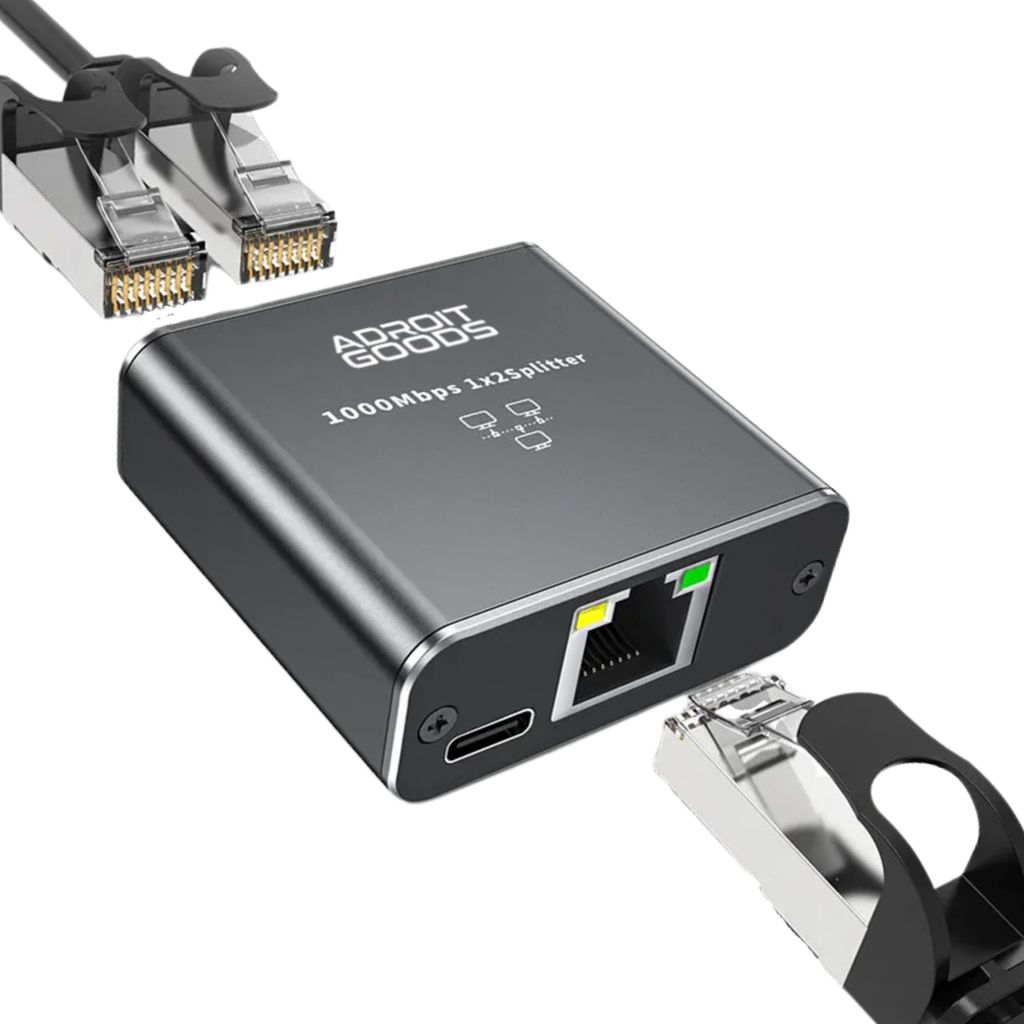 AdroitGoods Ethernet Gigabit Netzwerksplitter - 1 bis 2 - Produktbild 