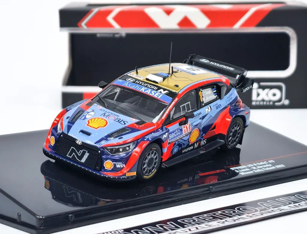 Hyundai i20 N Rally1 #8 IXO 1:43 Tanak WRC Rally Finland 2022 Miniature