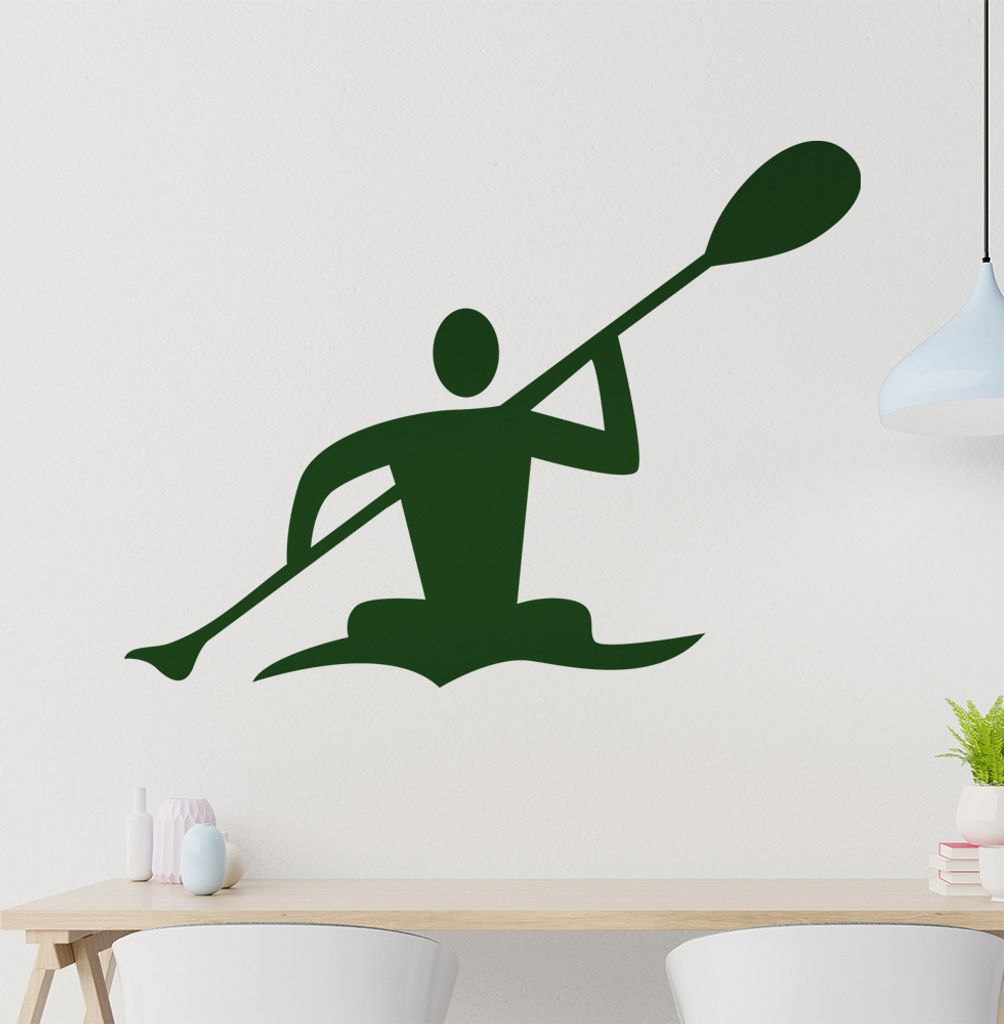 Paddeln Kanu Rudern Wandtattoo in 6 Größen - Wandaufkleber Wall Sticker - Dekoration, Küche, Wohnzimmer, Schlafzimmer, Badezimmer