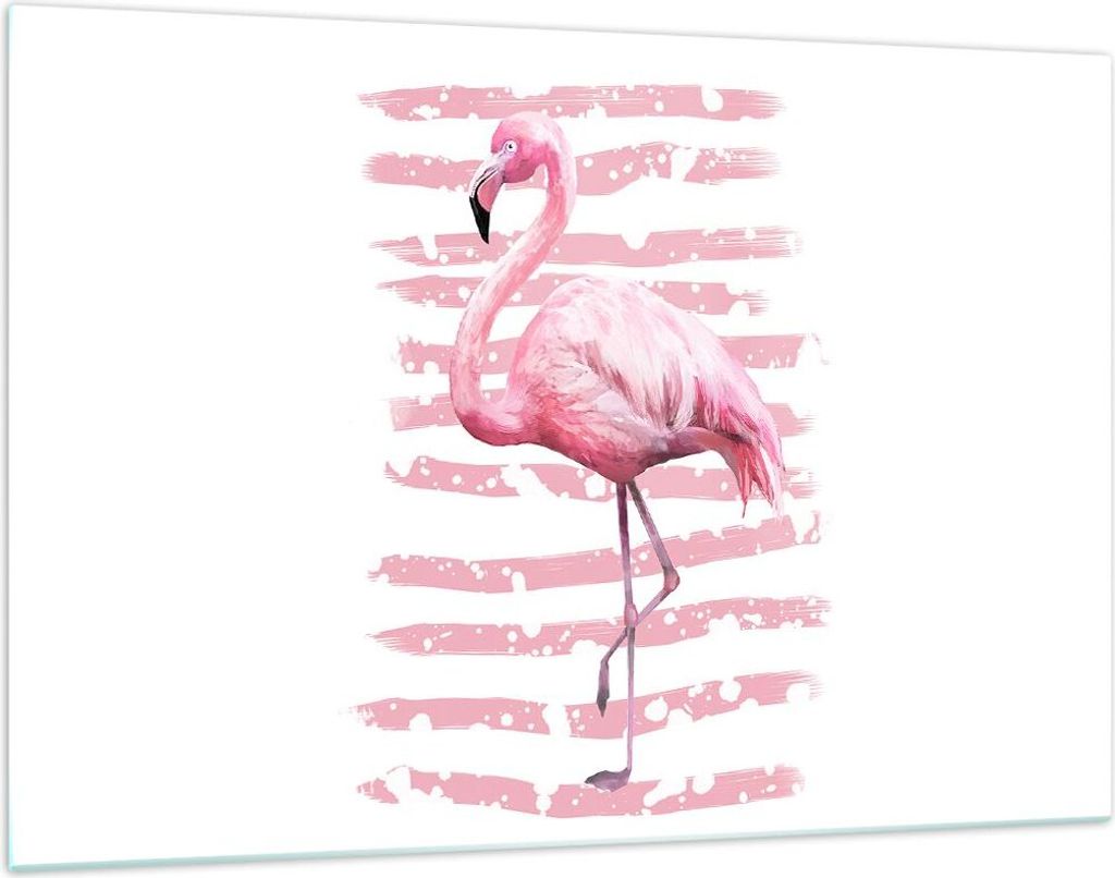 Bilder auf glas - Flamingo Vogel Wasser - 120x80cm - Glasbilder - Wandbilder - Kunstdruck - zum Aufhängen bereit - Wanddekoration aus Glas - Glas ...