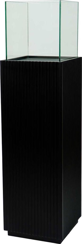 VIVANNO Windlicht Fiberglas CANDELA Rechteckig, Skandischwarz matt - 27x27x100 cm