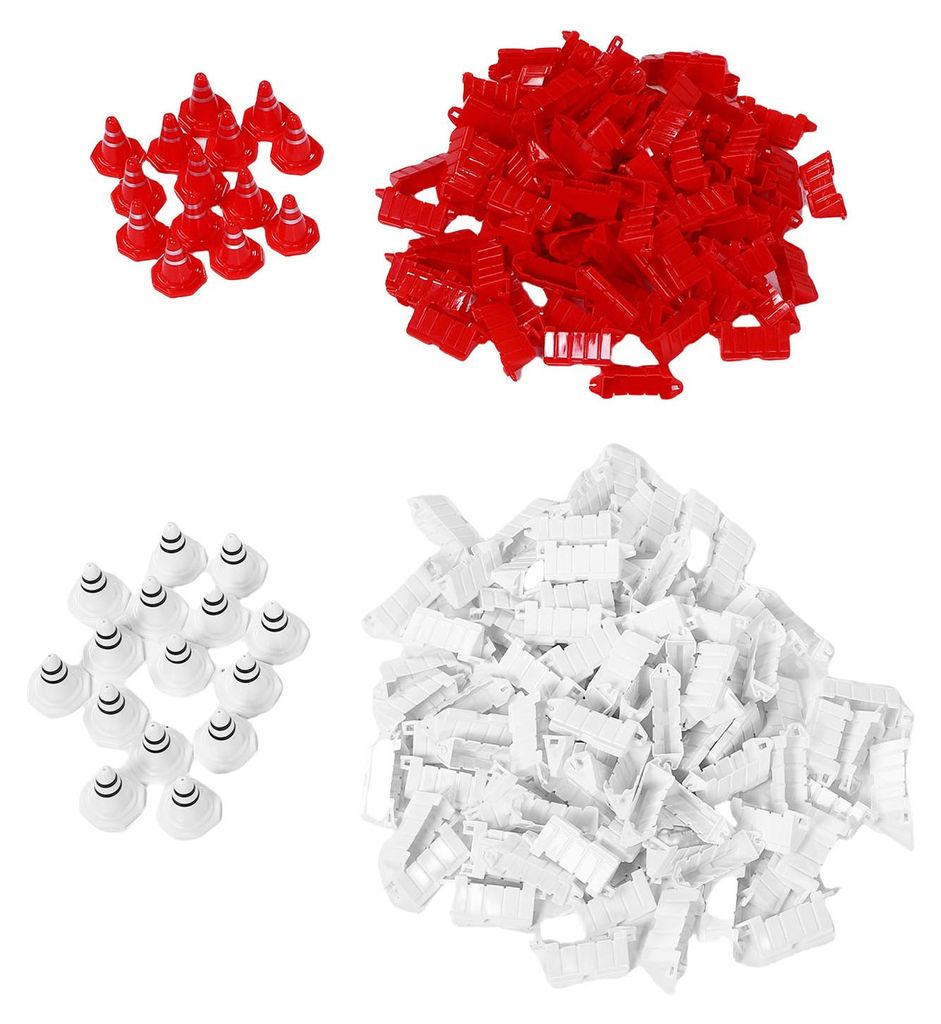 RC Car Drift Track Set ABS Feldzaun mit 30 Kegeln für 1/14 1/16 1/18 1/24 1/28 Modell Weiß Rot