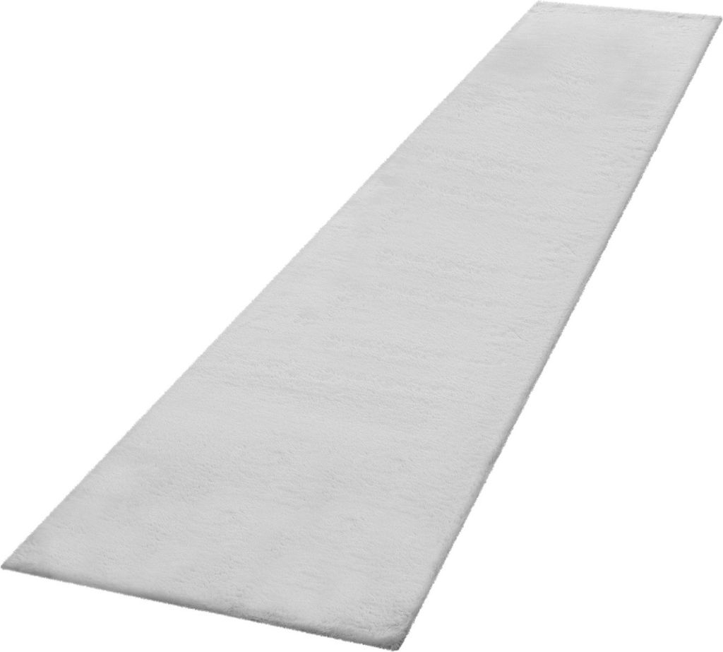 TT Home Hochflor Teppich Schlafzimmer Shaggy Kunstfell Flauschig Kaninchenfell Imitat In Beige Größe 80x300 cm