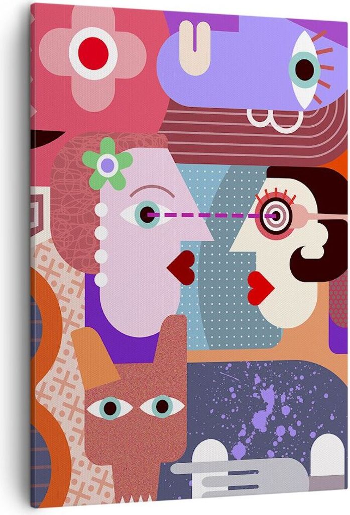 Bild auf Leinwand - Leinwandbild - Einteilig - Abstraktion modern - 50x70cm - Wand Bild - Wanddeko - Wandbilder - Leinwanddruck - Wanddekoration - ...