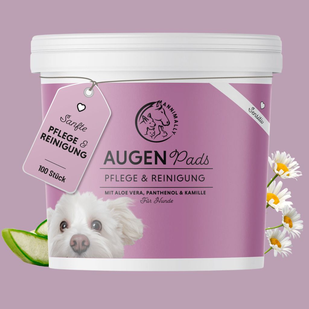 Augenpads für Hunde 100 Stück - Augenreiniger für Hunde - Augenpflege für Hunde - Tränenfleckentferner hund
