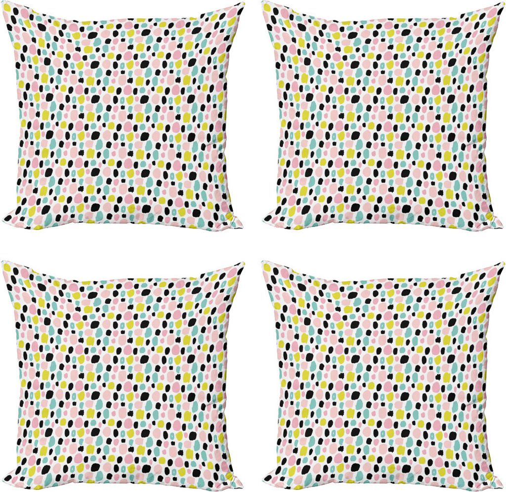 ABAKUHAUS Bunt Kissenbezug Set (4 Stück), Pastellpinselstriche, Moderner Doppelseitiger Digitaldruck, 45 cm x 45 cm, Mehrfarbig