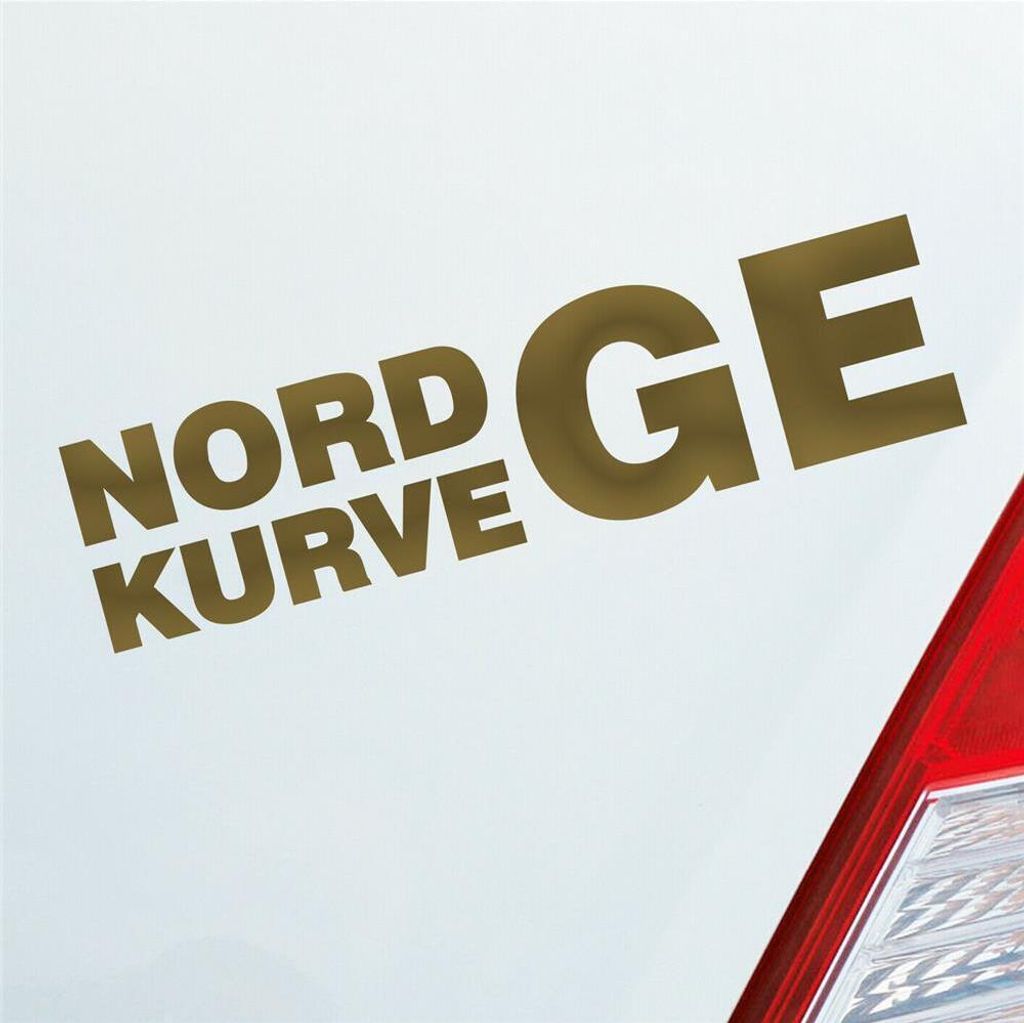 Auto Aufkleber Nordkurve Fans GE Fussball Gelsenkirchen 15x4 cm Gold Sticker Heckscheibenaufkleber