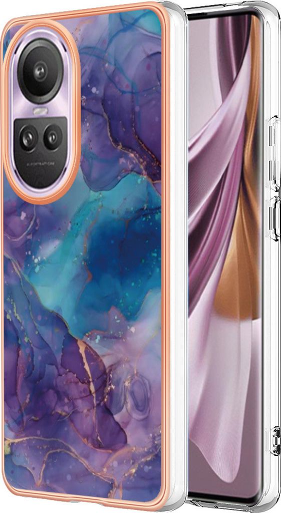 Hülle für Oppo Reno10 Pro 5G Muster TPU Silikon Stoßdämpfer Bumper Schutzhülle Dunkelblau