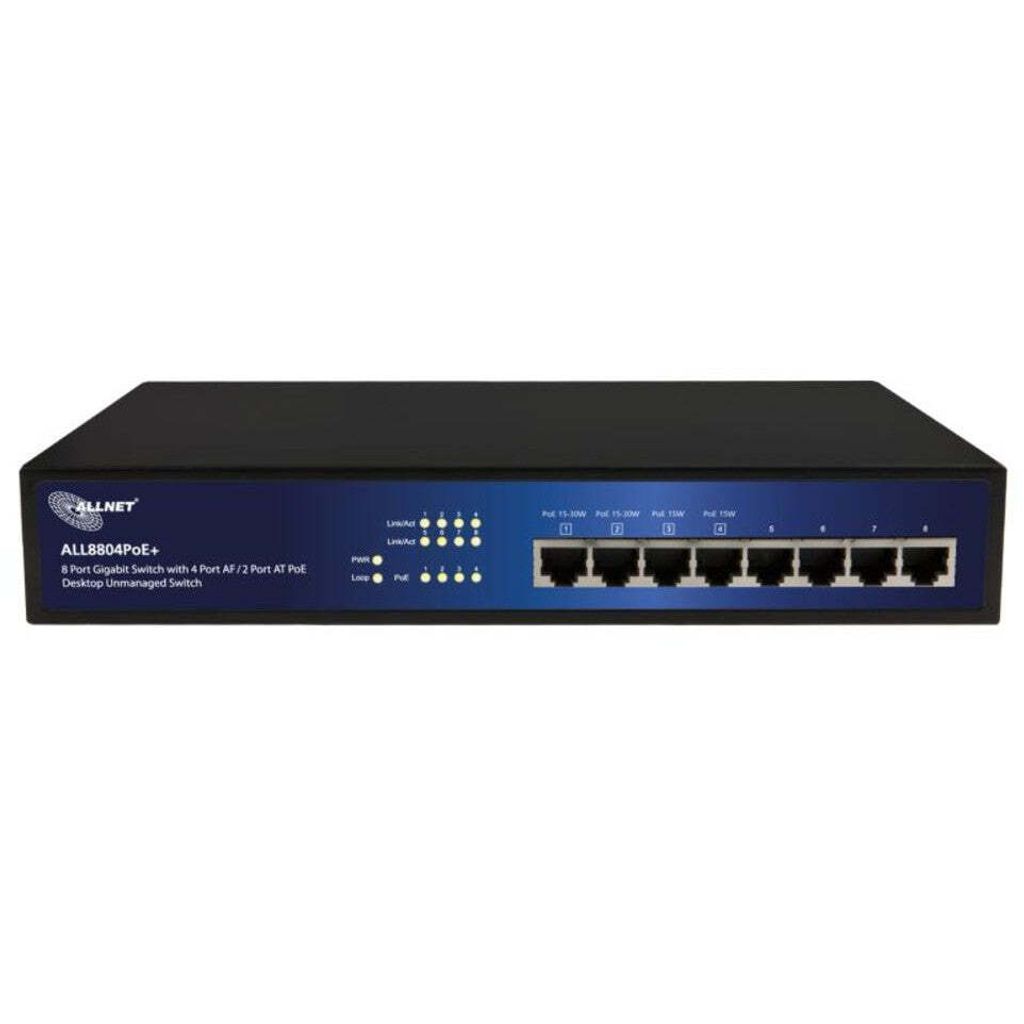 ALLNET ALL8804PoE+ - Switch - unmanaged - 4 x 10/100/1000 (PoE)