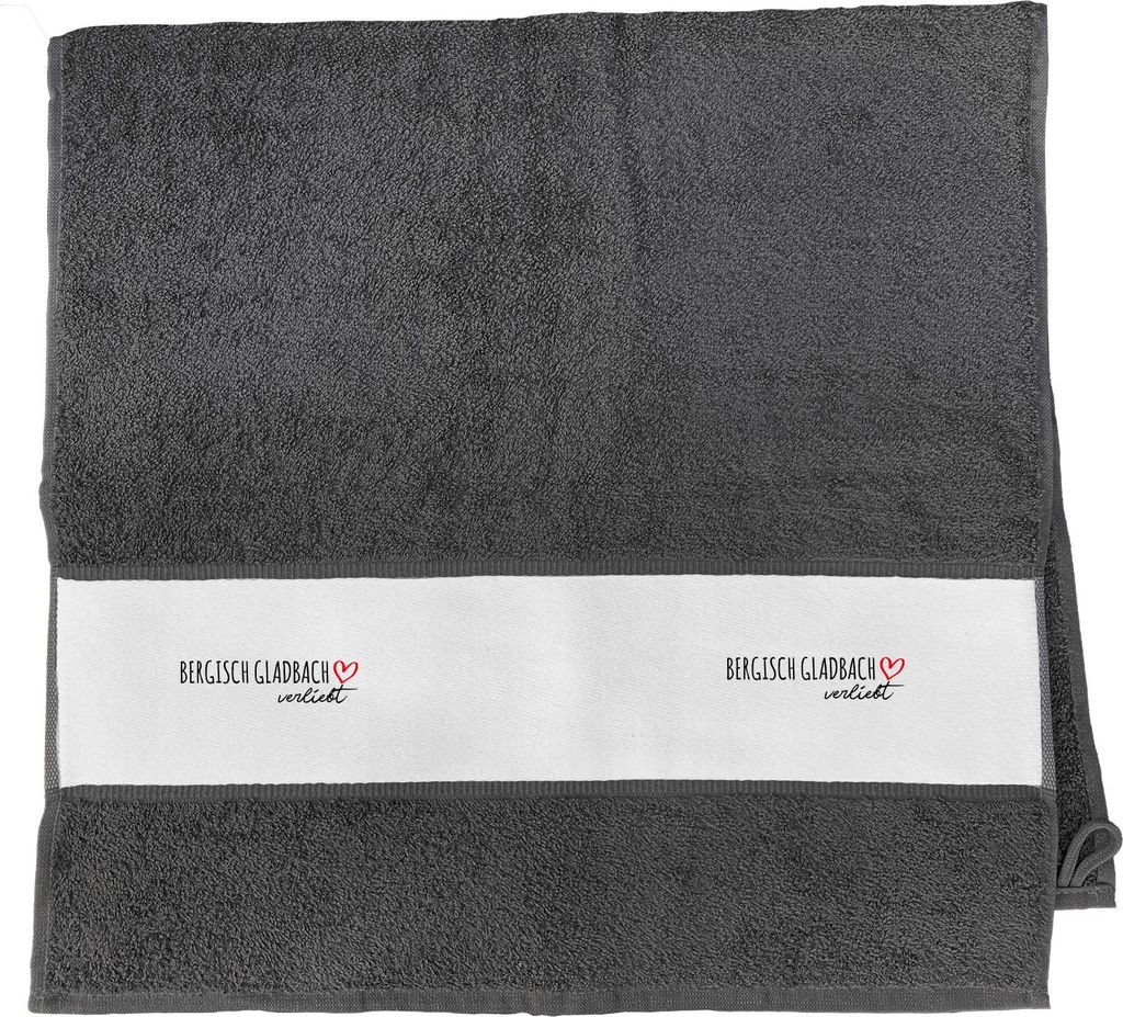 Huuraa Handtuch Bergisch Gladbach verliebt 50x100cm Graphite Baumwolle Handtuch Geschenkidee