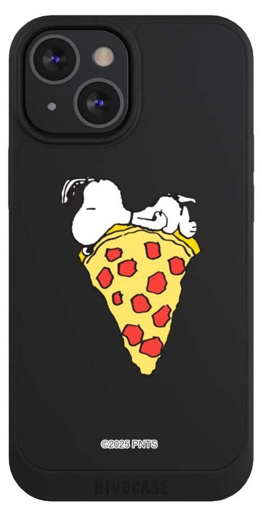 NIVOCASE Handyhülle für Apple iPhone 13 Mini Hülle NIVOpure Case Schwarz Pizza Peanuts Snoopy