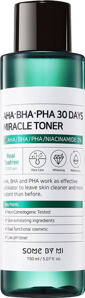 Some By Mi AHA.BHA.PHA 30 Tage Miracle Gesichtstoner, 150 ml - Peeling, Feuchtigkeit und Porenverfeinerung für strahlende Haut