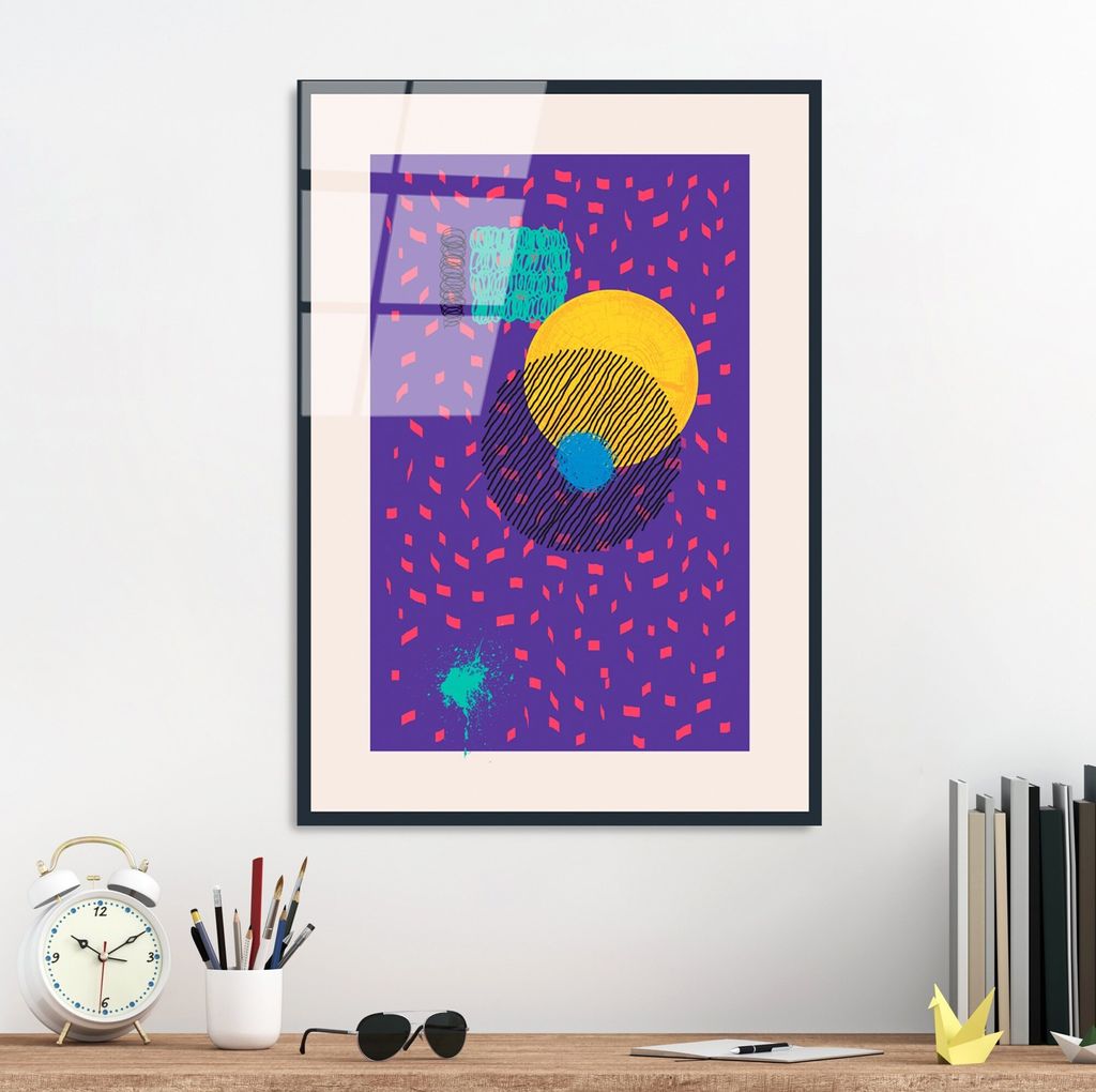 Wallity, UV-897 - 45 x 65, Dekorative Malerei aus gehärtetem Glas, Mehrfarbig, 100 % gehärtetes Glas, 45 x 65 cm