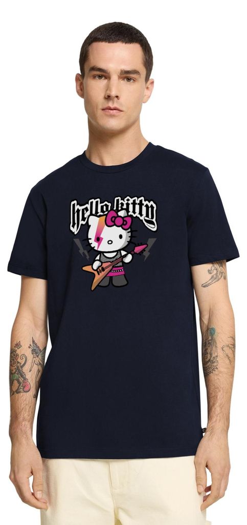 Spreadshirt Hello Kitty E-Gitarre Rock Style Männer Premium T-Shirt, XXL, Navy