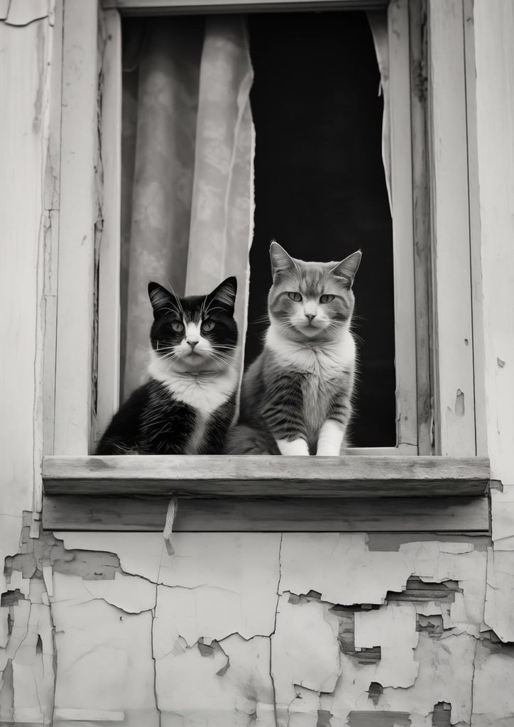 Plakat 21x29,7cm Paar im Fenster
