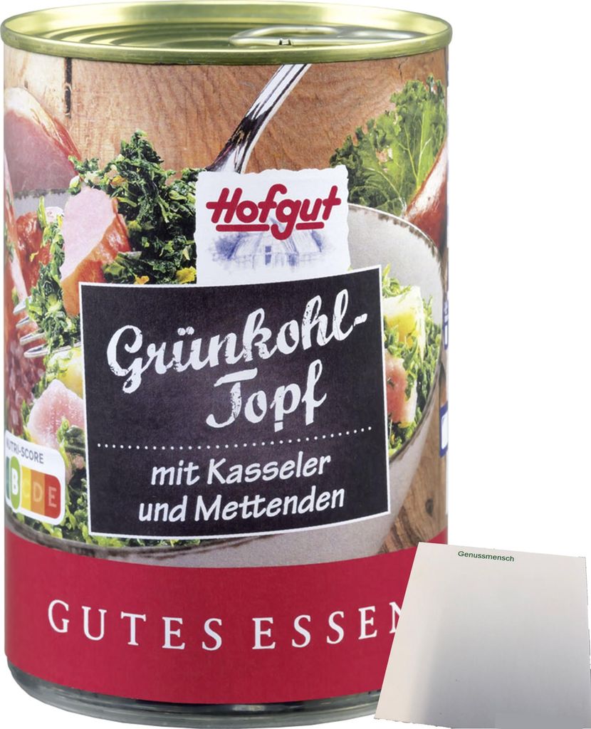 Hofgut Grünkohl mit Mettenden (400g Dose) + usy Block