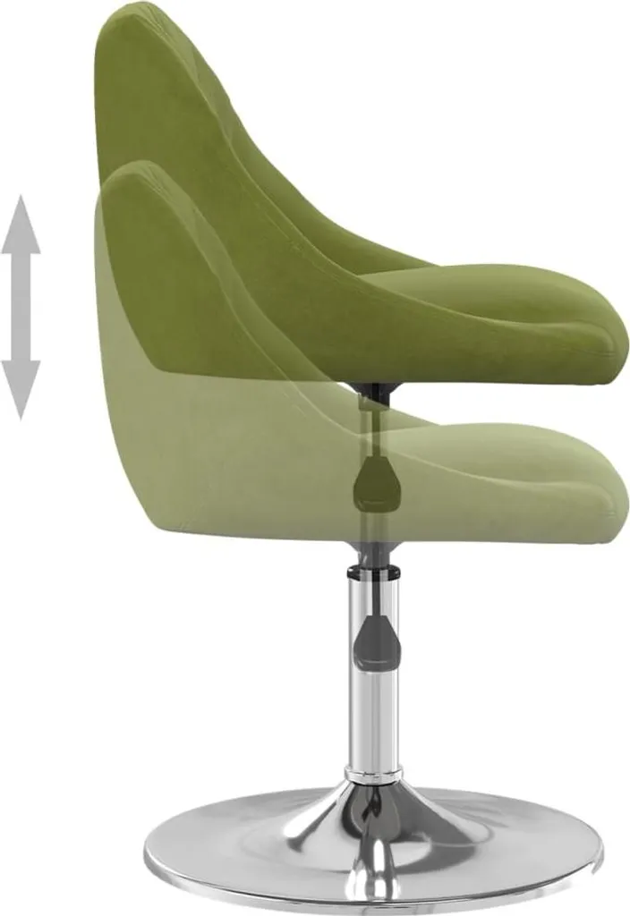 Chaise pivotante gain de place velours vert clair salle à manger x4 - 5