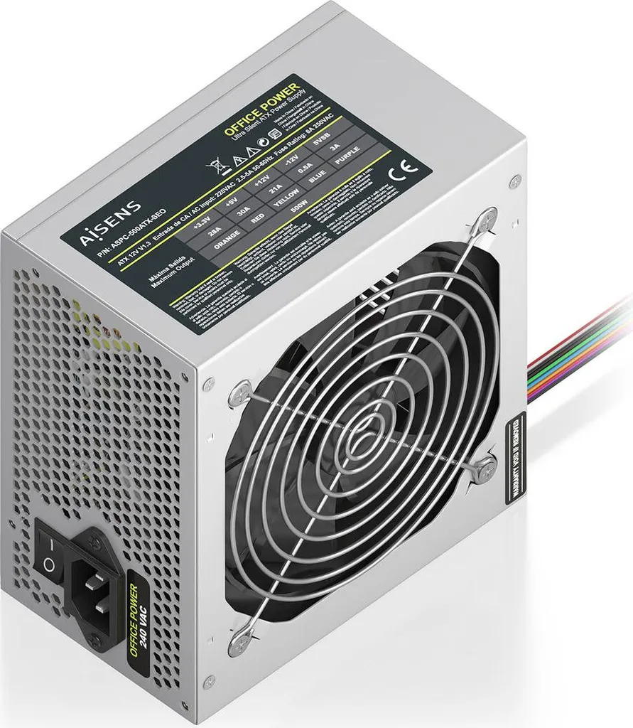 Alimentation Silencieuse 500W Aisens ASPC-500ATX-SEO Format Standard