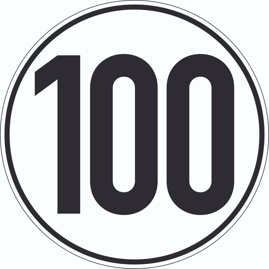 100km/h Geschwindigkeit Aufkleber Kreis Ø100mm