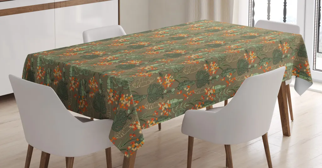 Tovaglia Rettangolare ABAKUHAUS Vintage Arcobaleno – 140x200 Cm, Poliestere, Antimacchia Per Cucina