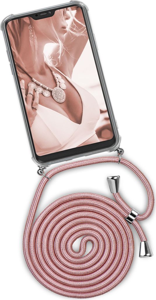 TWIST-Case + TWIST-Cord für Xiaomi Mi A2, Farbe:Shiny Blush (Silber)