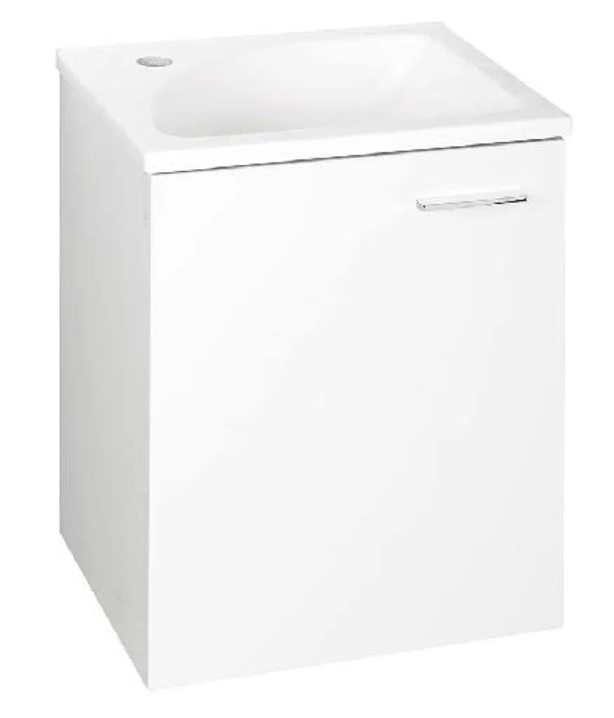 Armoire lavabo 1 porte Aqualine Zoja blanc brillant, compacte 400x500 mm