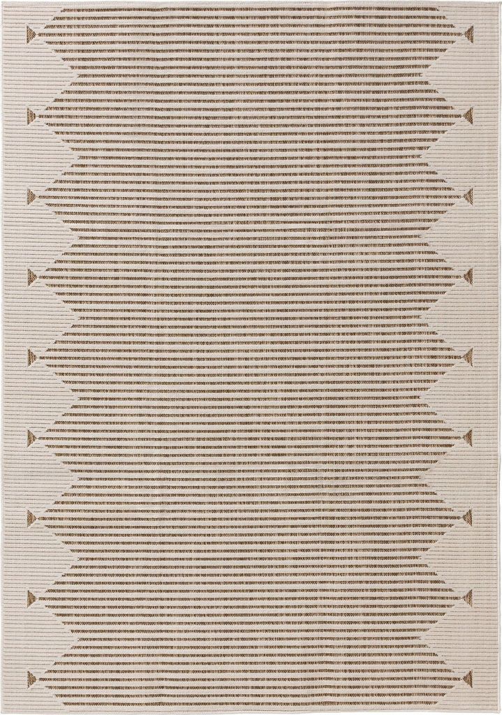 benuta In- & Outdoor Teppich Kaleo Creme/Beige 120x170 cm Teppich Wohnzimmer Outdoorteppich Rechteckig Muster Modern Kurzflor Skandinavisch